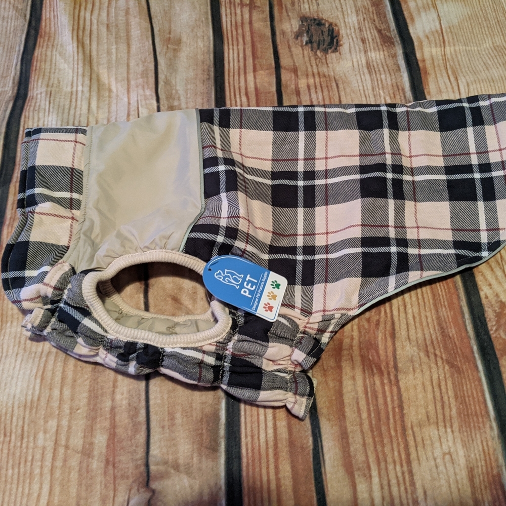 Plaid dog coat
